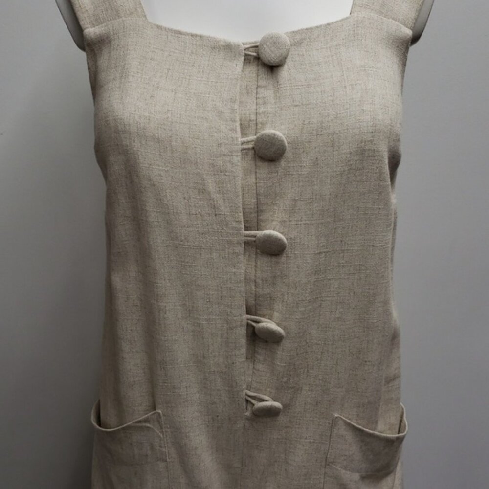 Topshop Linen Blend Romper Women's Size 4 Beachy Coastal Summer Vacation